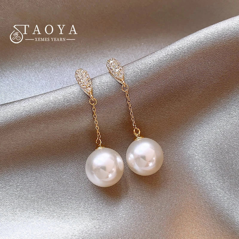 Pearl Tassel Bridal Earrings