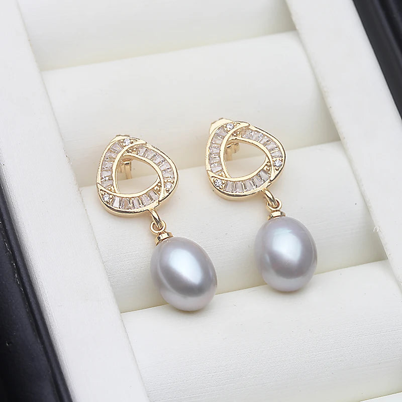 Real Freshwater Pearl Drop Earrings