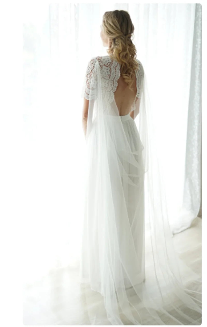 The Amélie Draped Bridal Cape Veil