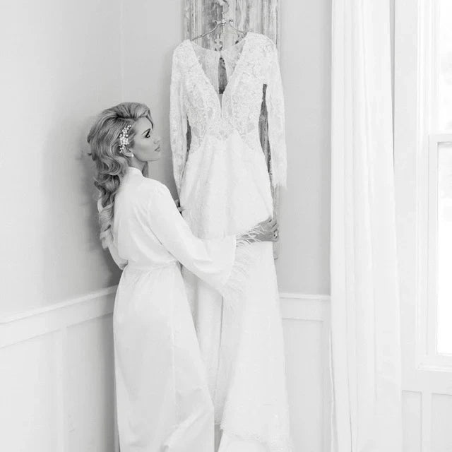 Silk Feather Bridal Robe