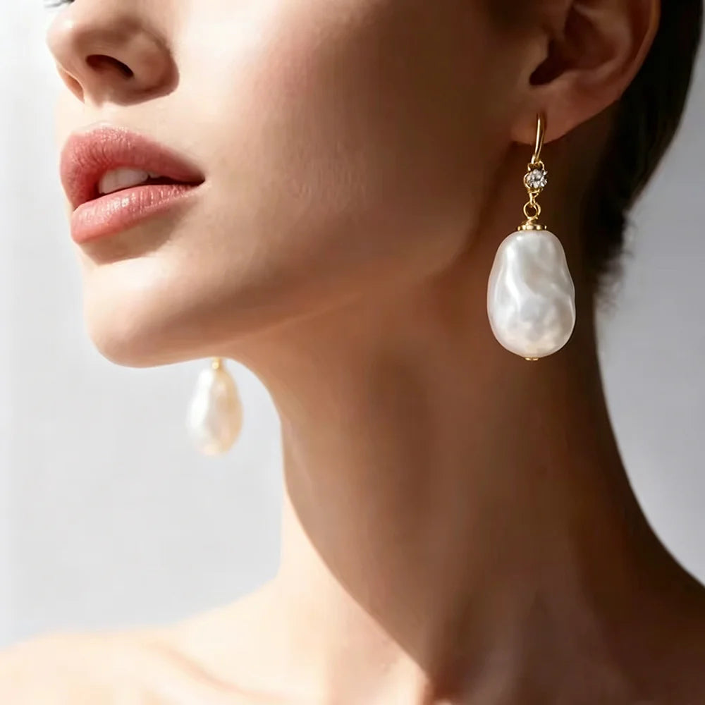 Baroque Pearl Bridal Earrings