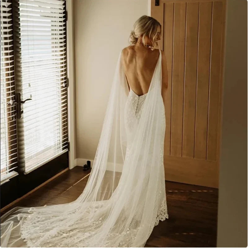 The Amélie Draped Bridal Cape Veil