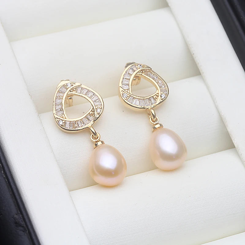 Real Freshwater Pearl Drop Earrings