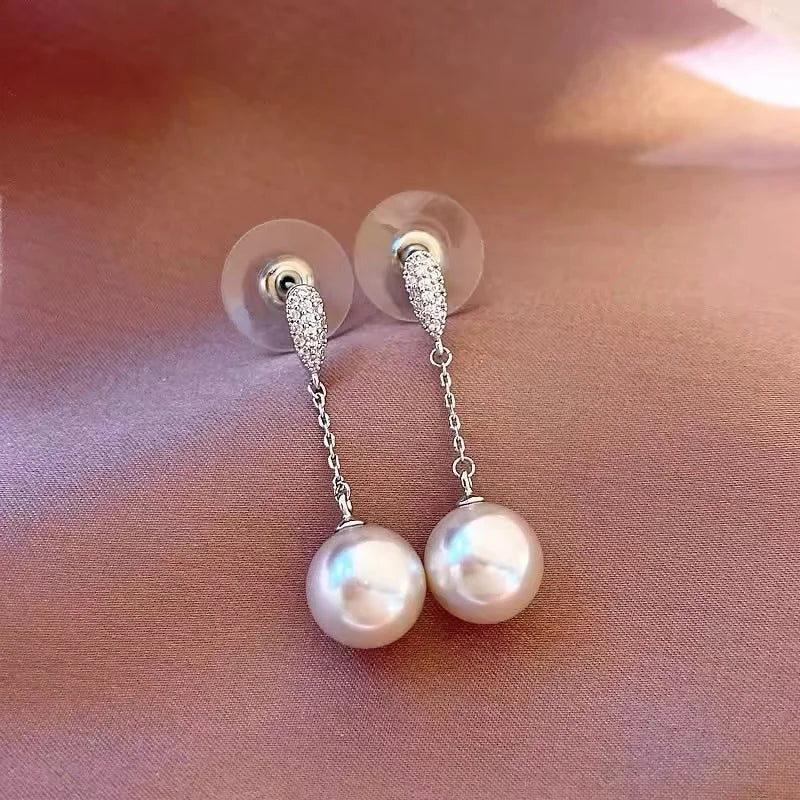 Pearl Tassel Bridal Earrings