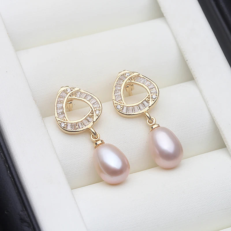 Real Freshwater Pearl Drop Earrings