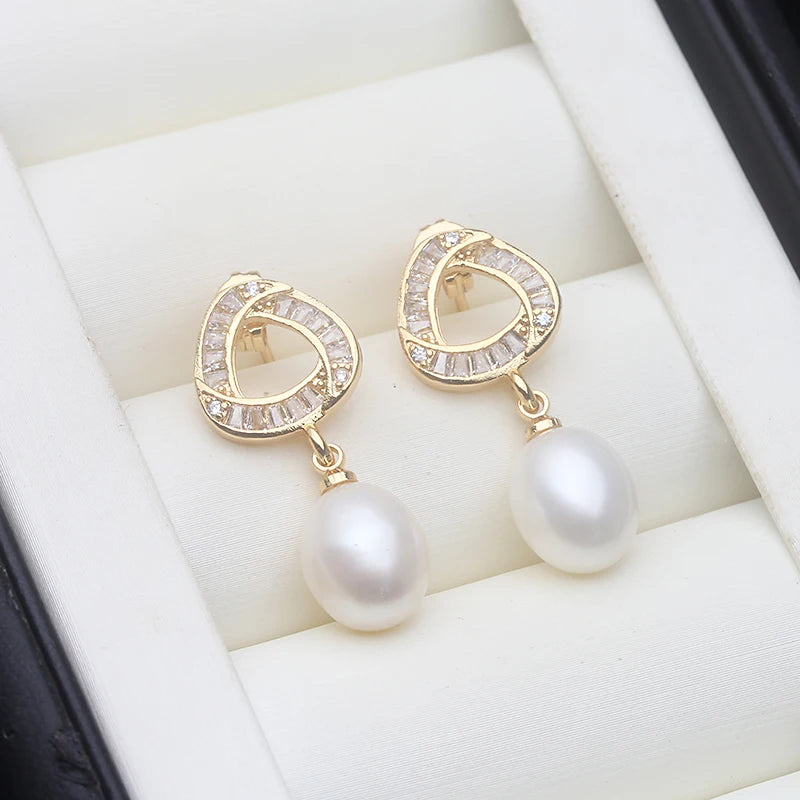 Real Freshwater Pearl Drop Earrings