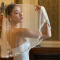 The Celeste Pearl Drop Bridal Veil