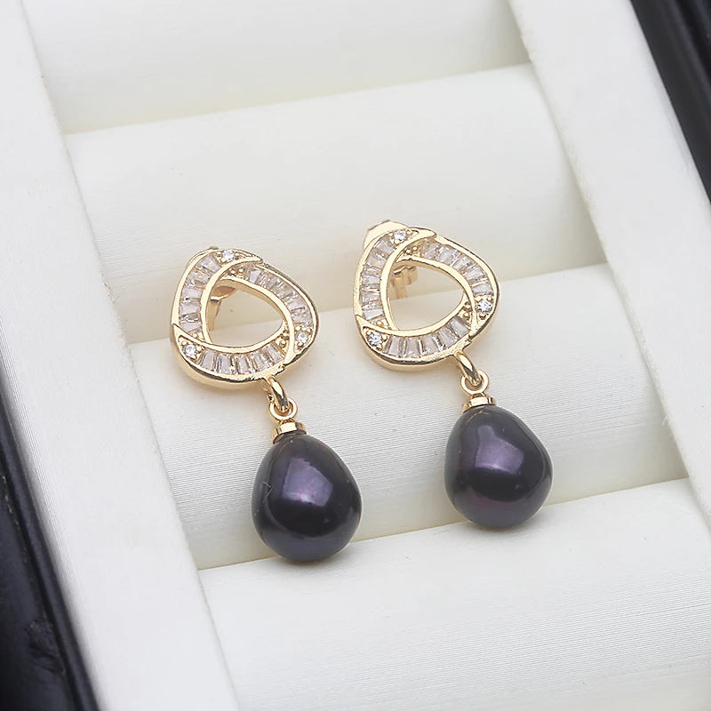 Real Freshwater Pearl Drop Earrings