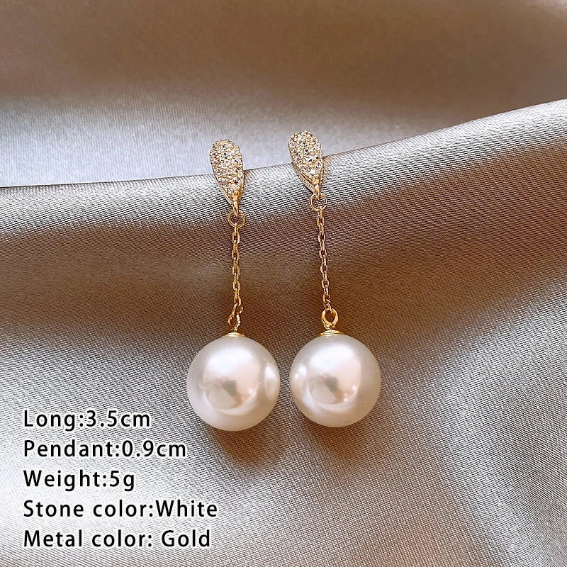 Pearl Tassel Bridal Earrings