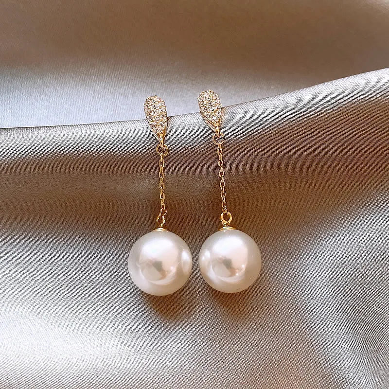 Pearl Tassel Bridal Earrings