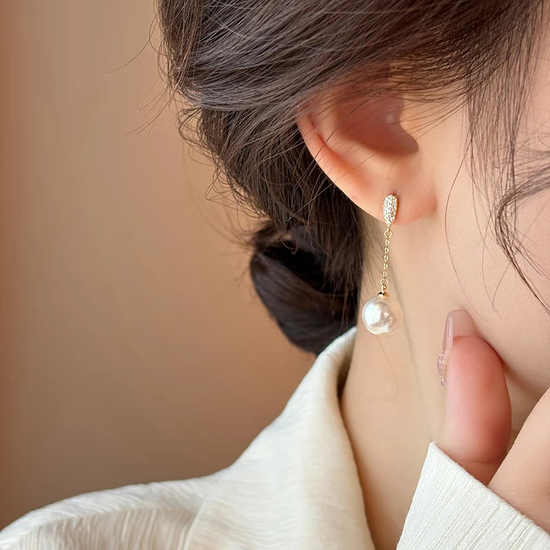 Pearl Tassel Bridal Earrings