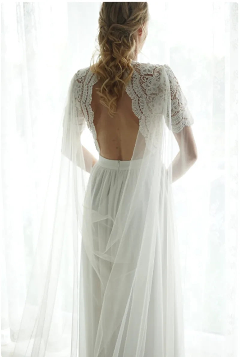 The Amélie Draped Bridal Cape Veil