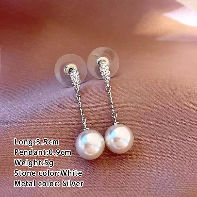 Pearl Tassel Bridal Earrings