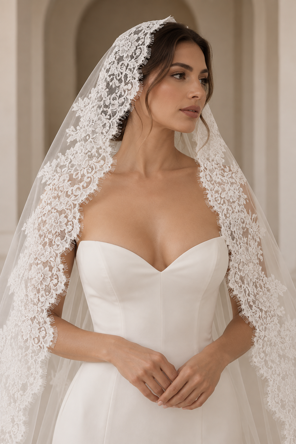 The Isabella Mantilla Lace Veil